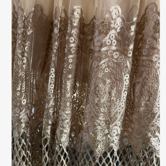 Classic High Stretchy Waist Mesh Overlay Lace maxi Skirt - Picture 5 of 5